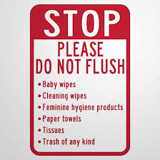 Reminder to not flush these items